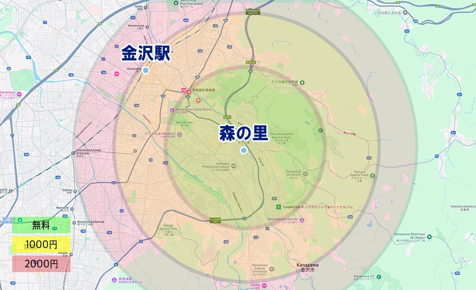金沢市旭町2丁目の地図